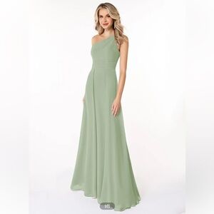 Azazie “Dallas” dusty sage bridesmaid dress
